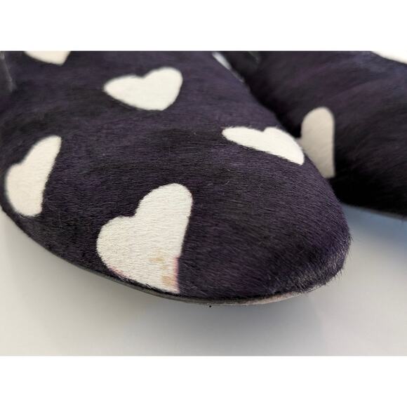 Burberry Prorsum Pony Hair Printed Loafers Hearts EU 39 US 9 Womens Luxury Shoes - Picture 9 of 10